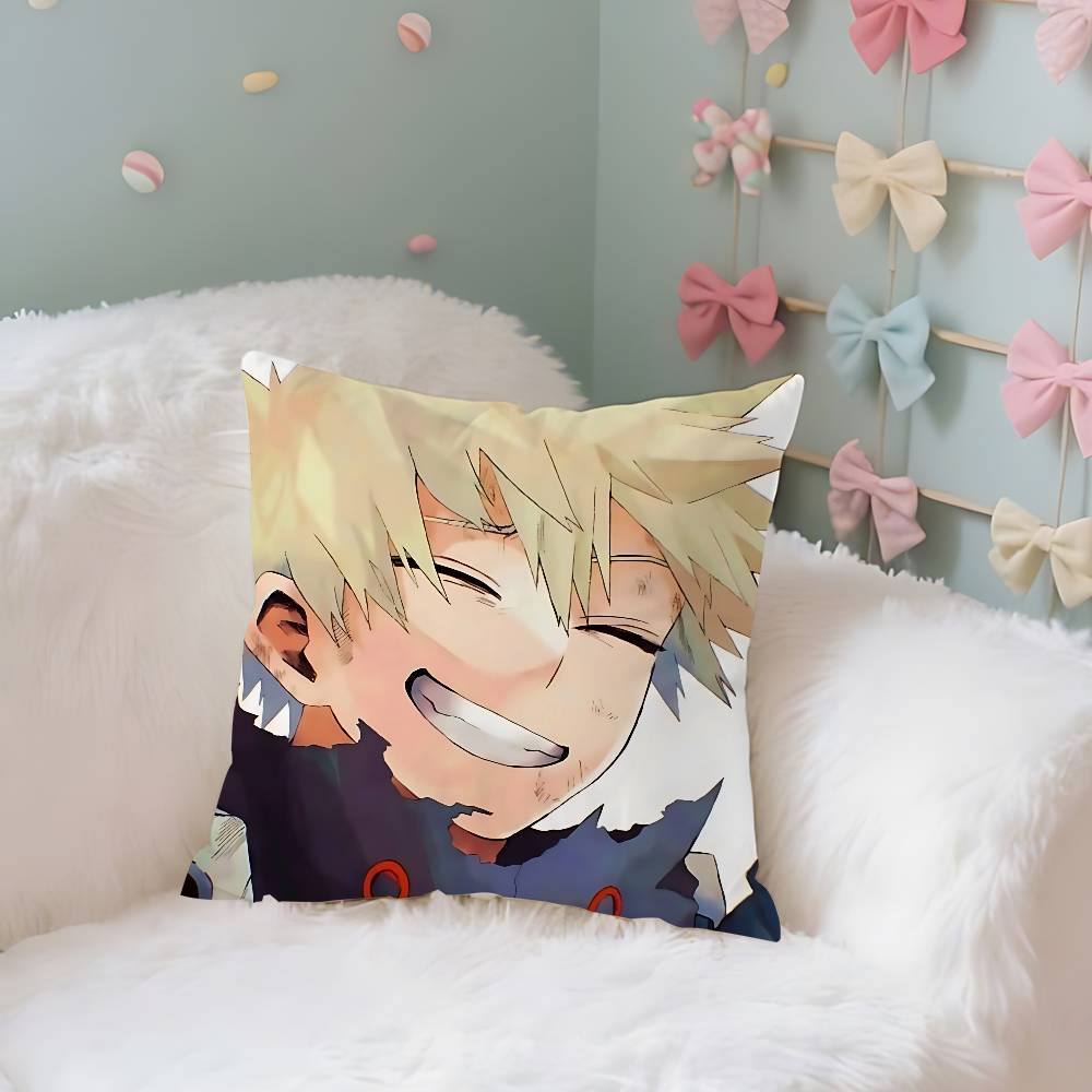 Cute BBakugo KatsukiS Anime Throw Pillow Covers Pattern Cushion Cover Suitable For Sofa Bedroom Car Pillow Cover