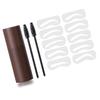 Eyebrow Stamp Kit 10 Stencils 2 Brushes Waterproof Sweatproof Lasting Eyebrow Makeup Powder