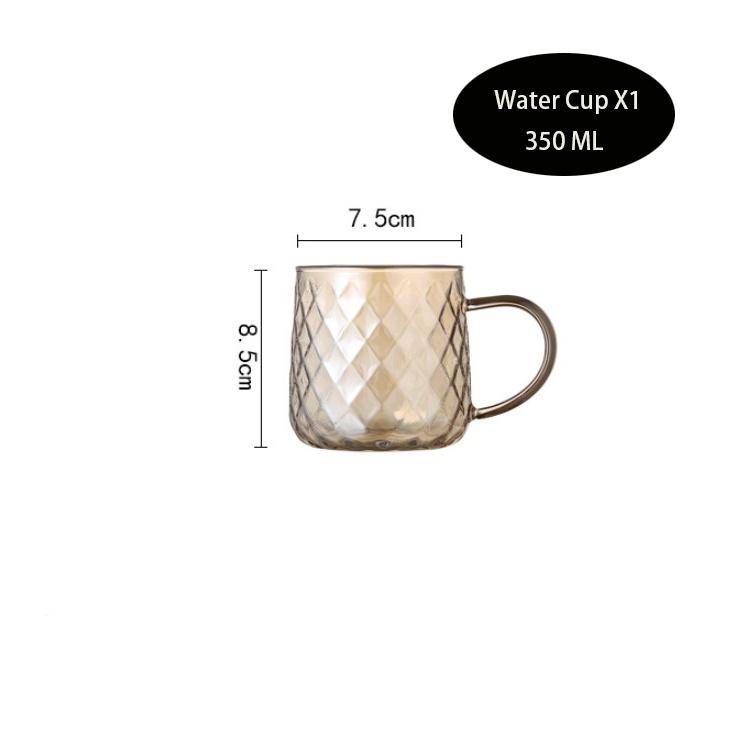 Amber color Diamond Glass Household Kettle Heat-resistant thickened glass household juice flower teapot 1750 ml