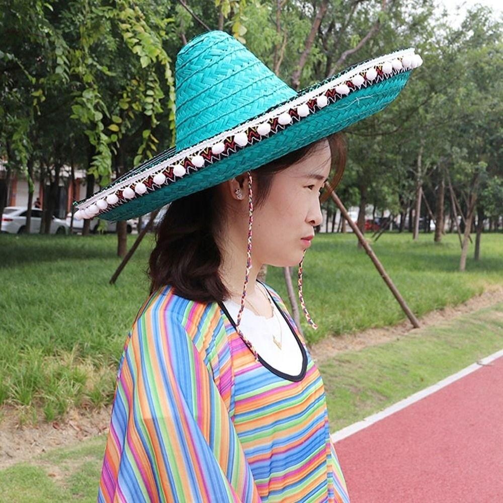 Large Size Straw Hats Mexican Style Men Women Summer Hats New Outdoor Sun Hat for Halloween Party