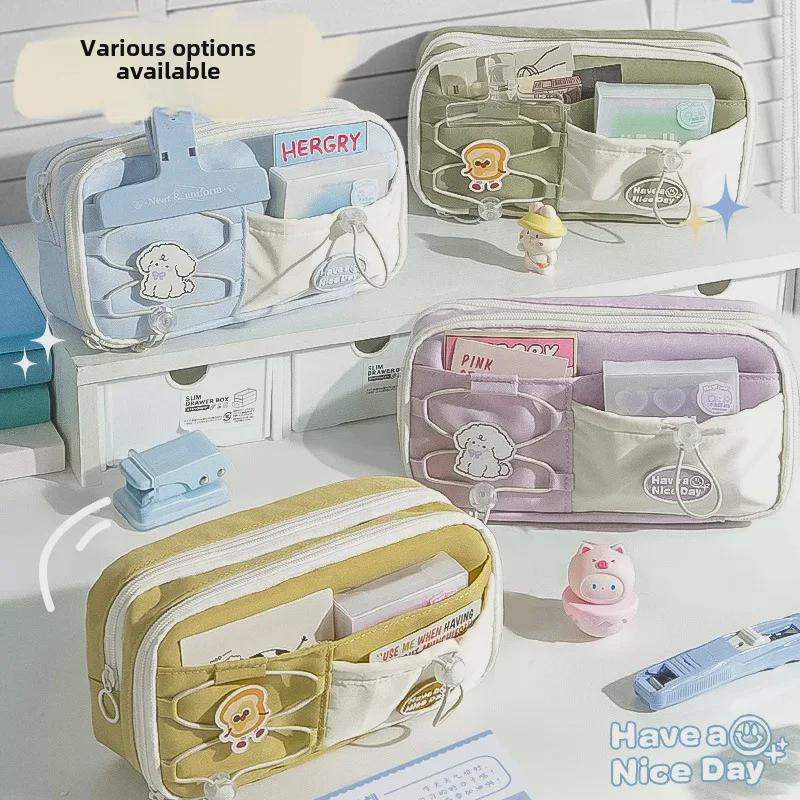 Soft Girl Pencil Case - Large Capacity, Gentle Lazy Style for Students