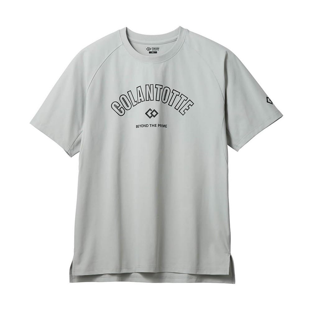 

Colantotte SPORTS Functional Crew Neck Shirt with Big Logo, Light Gray and Black, Size L, for Men and Women