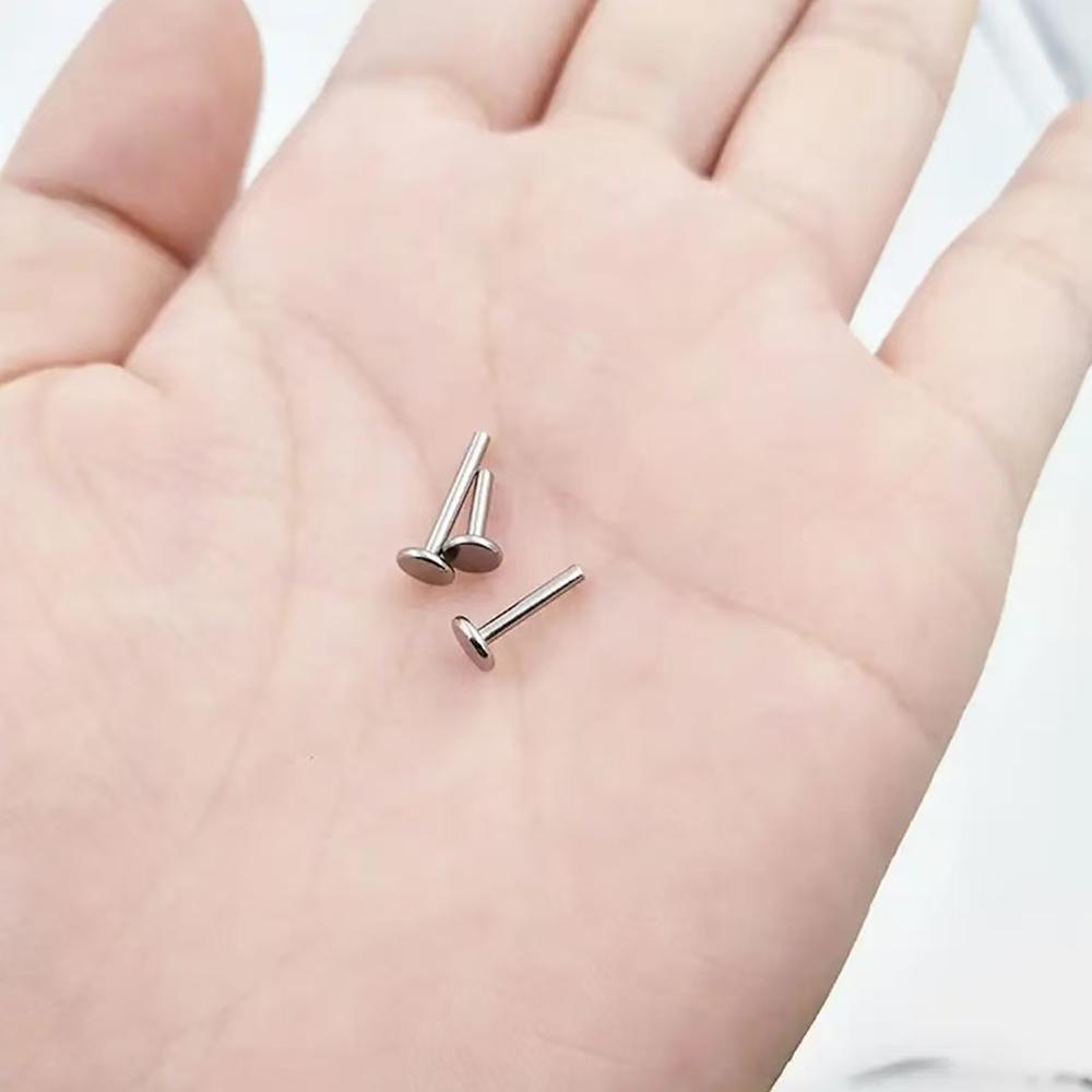 5/10/50PCS G23 Titanium Ear Stud Push Pin Labret Lip Nose Piercing Earrings Jewelry Threadless Accessories Earrings