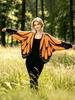 Cardigan in maglia da donna color block: Mantella Farfalla, Maniche a Pipistrello Ampie, Texture 3D per Primavera e Autunno