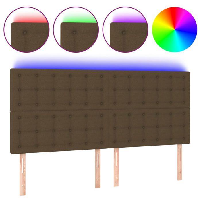 VidaXL LED Headboard Bedroom Furniture Double Bed Accessory Head of Bed Frame Interior Dark Brown 3122867