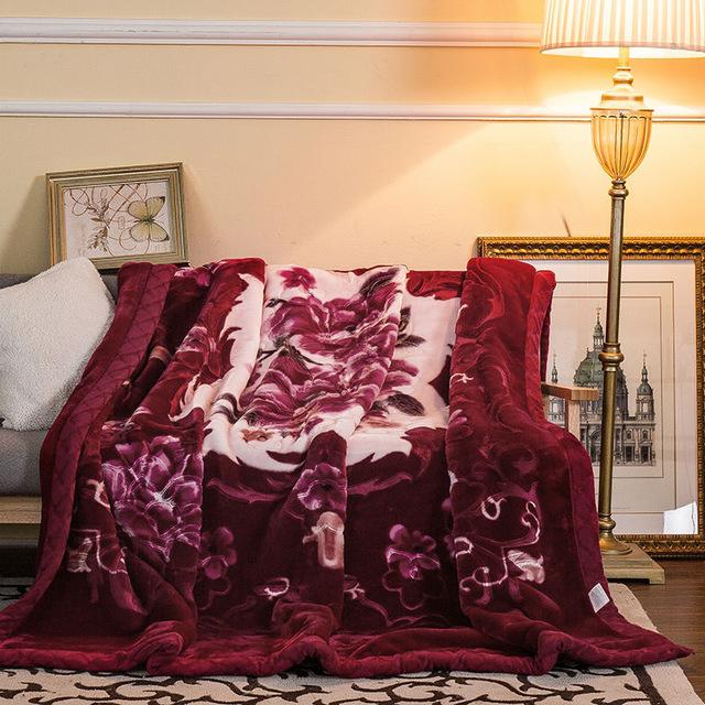 Coperta Raschel di Visone a Doppio Strato 4,5 kg Dimensione Queen Pelliccia Sintetica Ponderata Soffice Calda Coperta da Divano Super Morbida Coperta da Letto Primavera Inverno