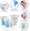 Silicone Resin Measure Cups Graduated Silicone Measuring Collapsible Long Mouth Silicone Measuring Cups for Epoxy Molds