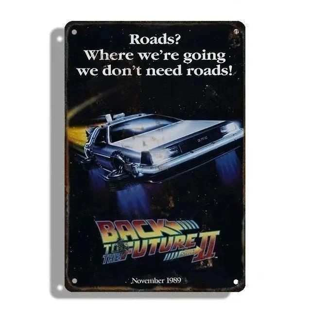 Retro Metal Sign Vintage Tin Sign Movie Back To The Future Poster for Wall Decor Cafe Bar Office Home Art Sign Gift