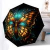 Butterfly Artwork Automatic Folding Umbrella 8 Ribs Lightweight Design, Durable Iron Frame, Small and Portable, Ideal for Birthday or Chri