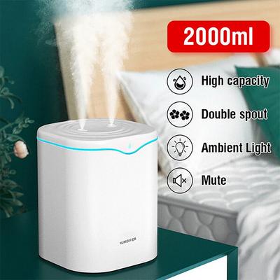 2000ML nawilżacz powietrza USB podwójny port natryskowy olejek eteryczny aromaterapia Humificador generator chłodnej mgiełki Fogger oczyszczaj dla domowego biura