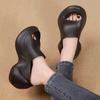 Thick-bottomed Muffin Slippers Women's Summer Wear New Simple and Versatile Beach EVA Soft Small Cool Slippers