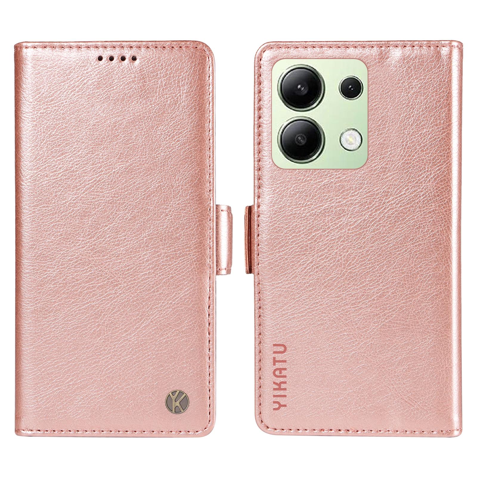 

YIKATU YK-007 For Xiaomi Redmi Note 13 4G Leather Case Litchi Texture Cover Phone Wallet H
