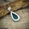 Tibetan Turquoise Gemstone 925 Sterling Silver Jewelry Pendant 2.09" M-36