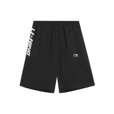 SS22 Sporty Trend Series Solid Color Large Logo Embroidered Loose Straight-Leg Sports Shorts Men Bottoms Black AKSS305-2