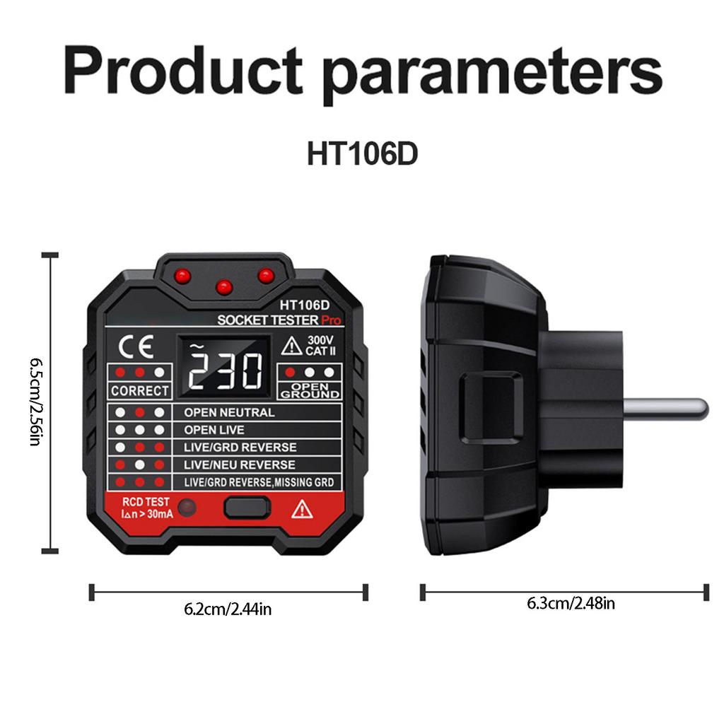 Socket Tester for Quick Electrical Safety Verification Easy to Carry Multifunction Electric Outlet Tester