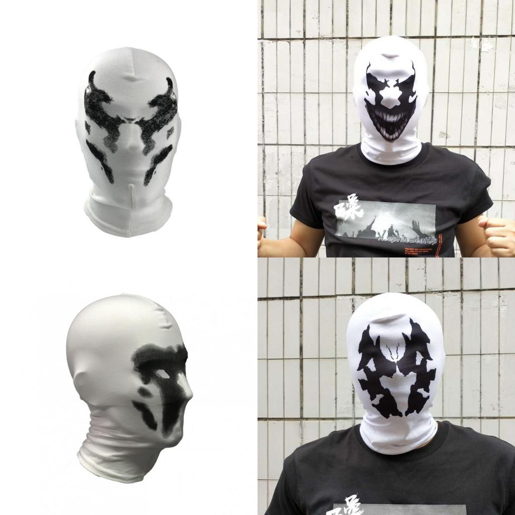 2020 Watchmen Rorschach Maske Cosplay Kapuzierte Gesichtsbedeckung für alle Jahreszeiten und Geschlechter