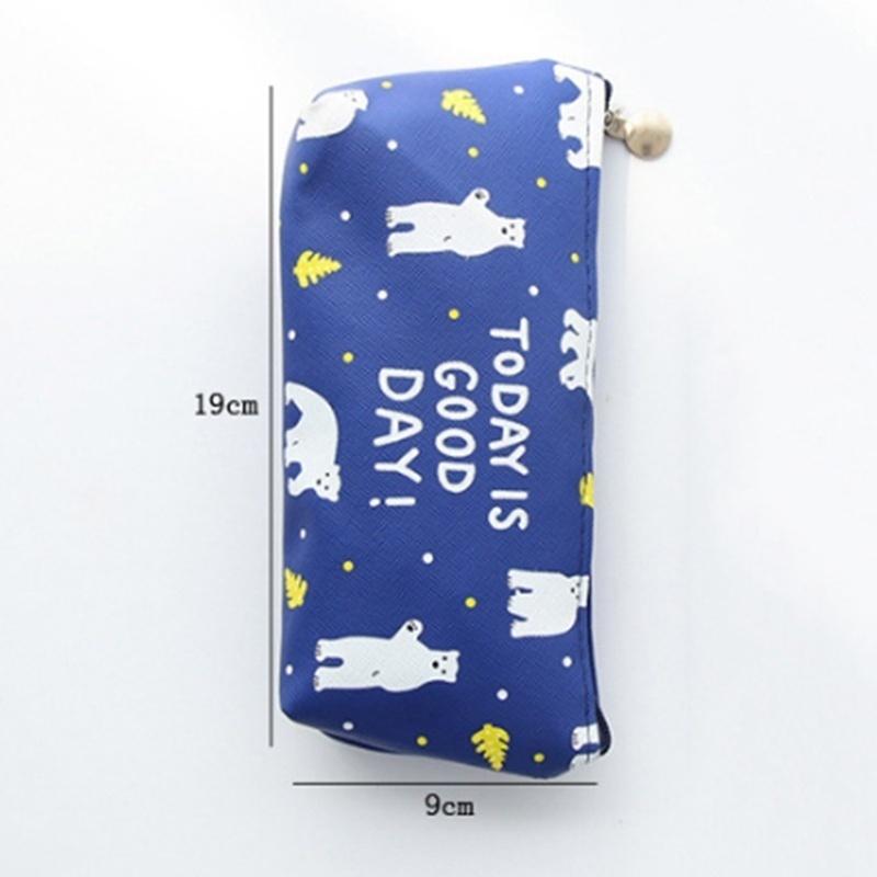 Cute Cartoon Animal Canvas Pencil Cases Creative Stationery Storage Pen Bag For Student