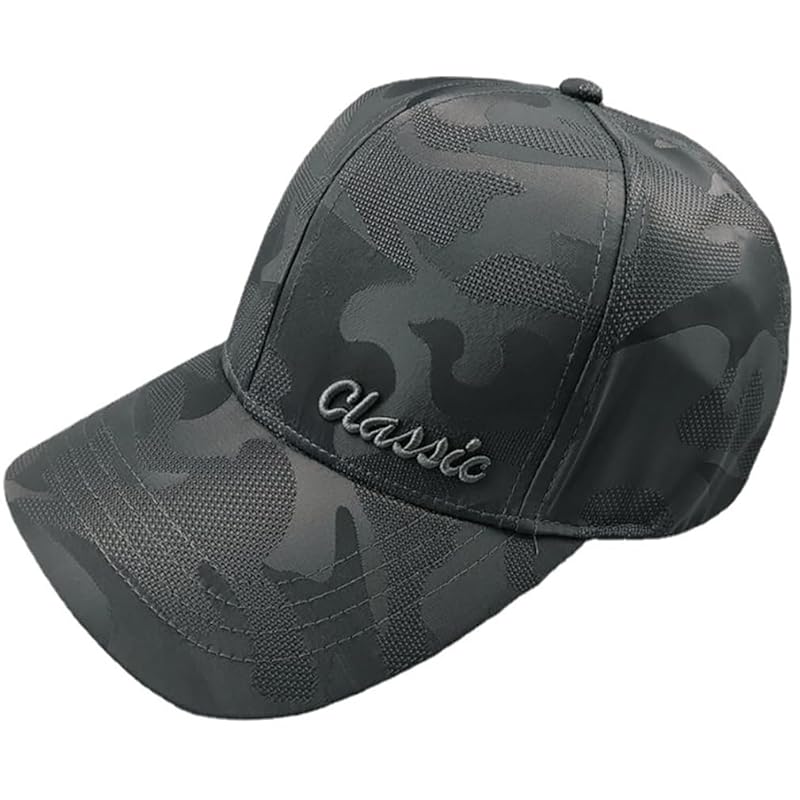 

[Spargel] men s cap Large size (up to 65cm) Deeper hat camouflage baseball cap camouflage black gray (Dark gray with logo)