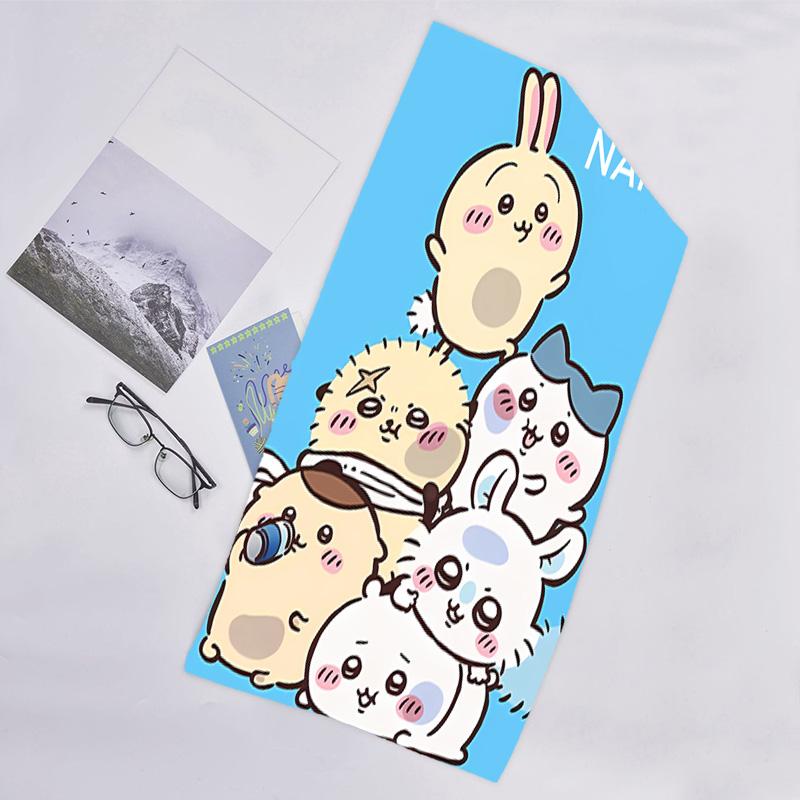 1pc Chiikawa Beach Towel with Custom Name, Beach/Swimming/Bath/Picnic/Camping Towel, Suitable for Seaside Beaches