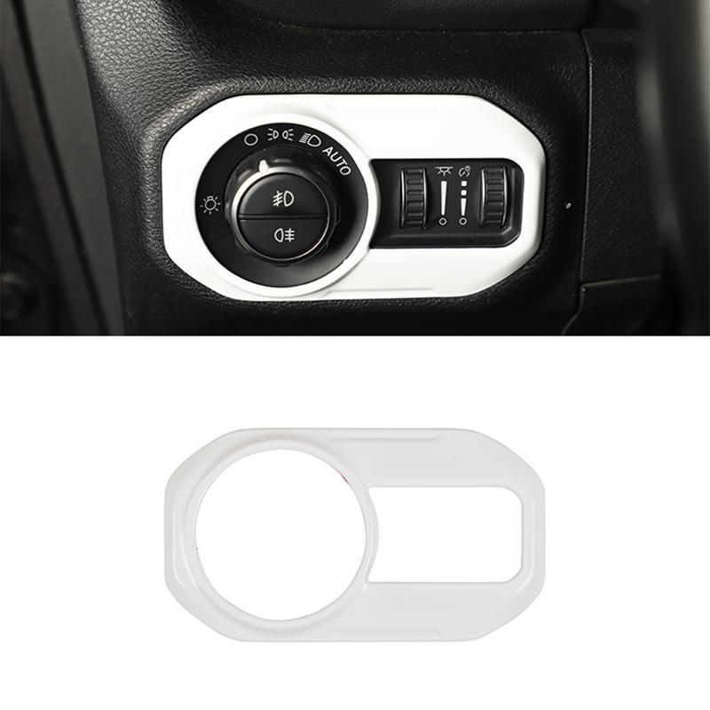 

Автомобильный переключатель фар отделка кнопки декор крышка наклейки стиль аксессуары для интерьера для Jeep Wrangler JL 2018+ Gladiator JT белый