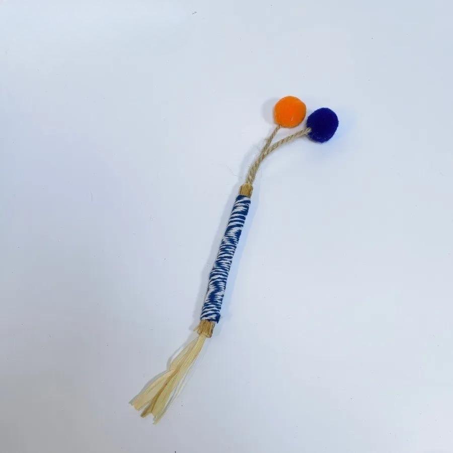 Hemp Wrapped Matatabi Cat Chew Stick Feather Molar Toy Interactive Kitten Teething Play Toy