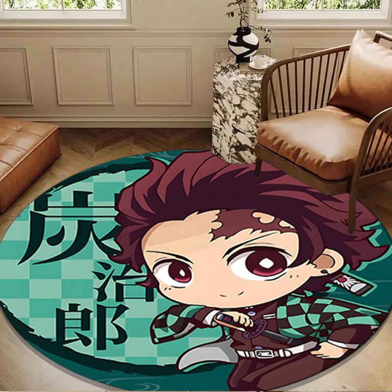 Brave Demon Warrior's Journey Round mat, Anti-slip Circle Carpet Chair rug For livingroom,Bedroom, doormat home decor Gift Christmas Gifts