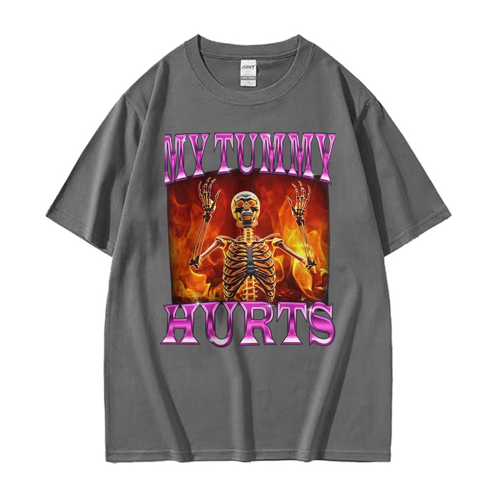 Funny Autistic and Gay Skeleton Meme T-shirts Men Women Harajuku Cool Street Hipster T Shirts Male Crewneck Loose T-shirt