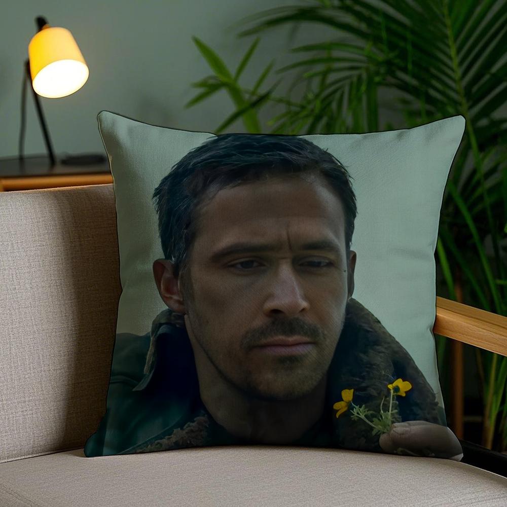 

RRyan GGosling SINGER Pillow Case Silky Elegant Comfort Sofa Bed Invisible Zipper 30X30cm