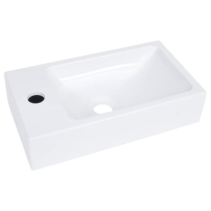 VidaXL Lavabo 400x220x90 mm SMC Blanc