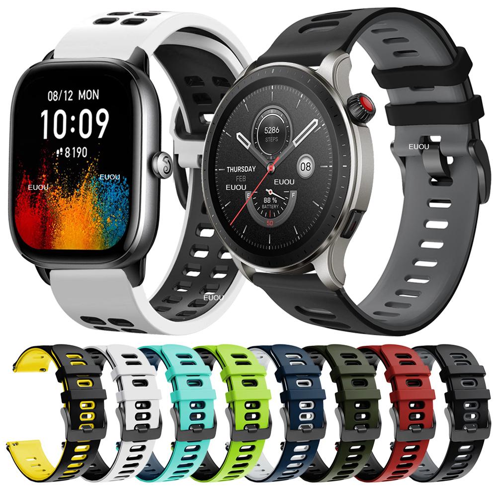 Silicone Strap For Amazfit GTR 4 /3 Pro / GTS 4 mini Watch Band For Amazfit Bip 3/S U Replacement Wristband Bracelet Accessories