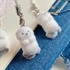 Flocking Mini Dog Phone Hanging Pendant Aesthetic Keychains Women Teddy Keyrings Cute Keychains for Cell Phone Llaveros