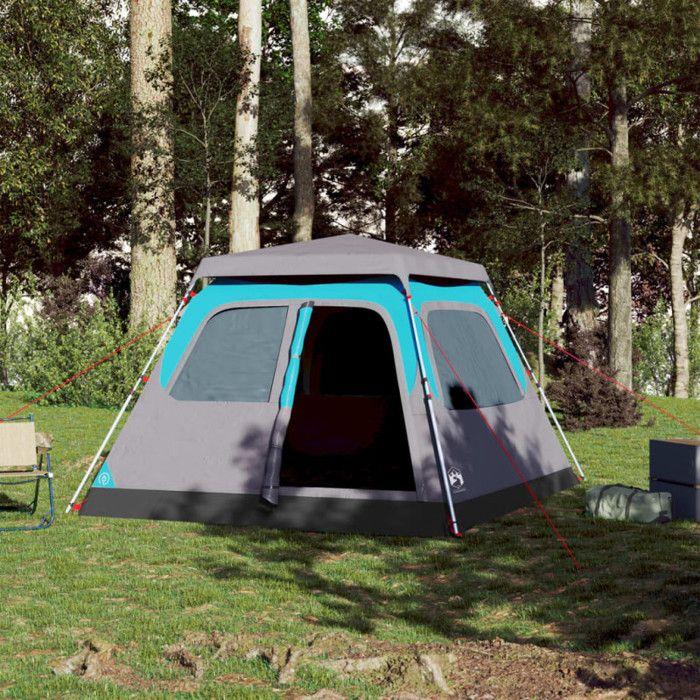 Tente de camping - vidaXL - 4 personnes - Imperméable - Système de dégagement rapide - Bleu