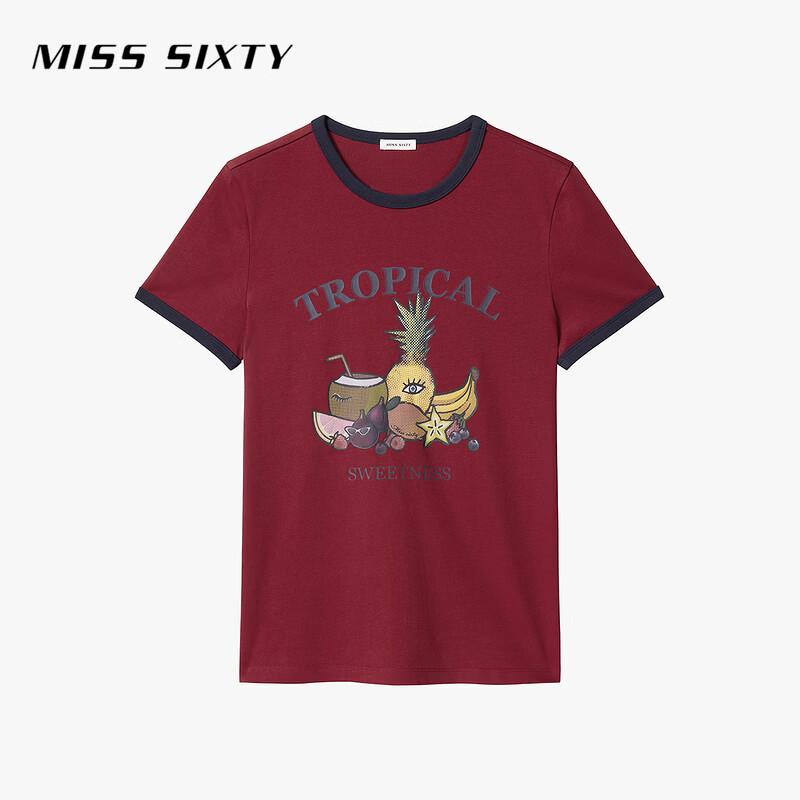 MISS SIXTY Women s Fruit Print Short Sleeve T-Shirt XS