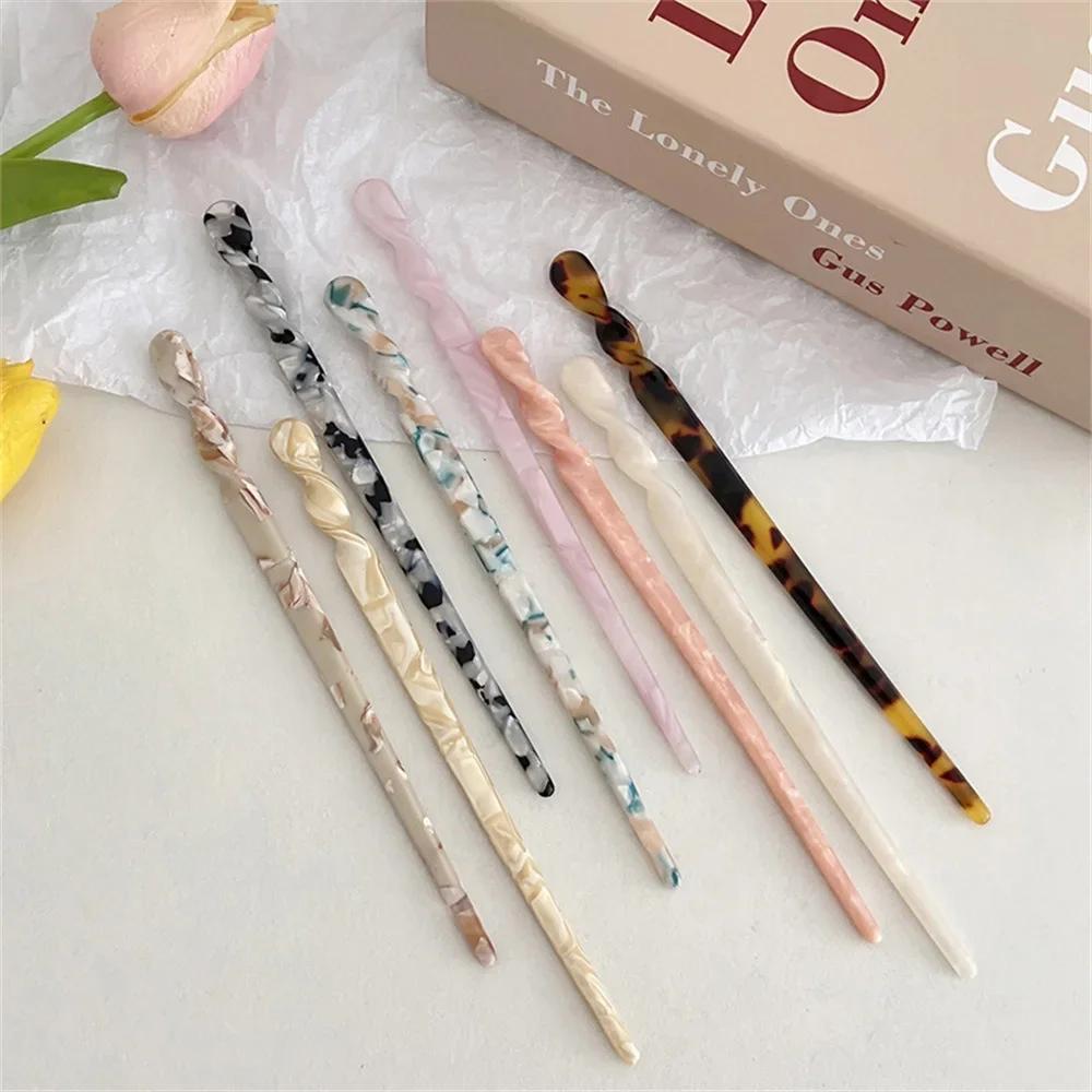 Chinese-Style Hair Sticks Vintage Acetate Resin Marbled Women Hairpins Headdress Headwear Wedding Jewelry Hair Accessories
