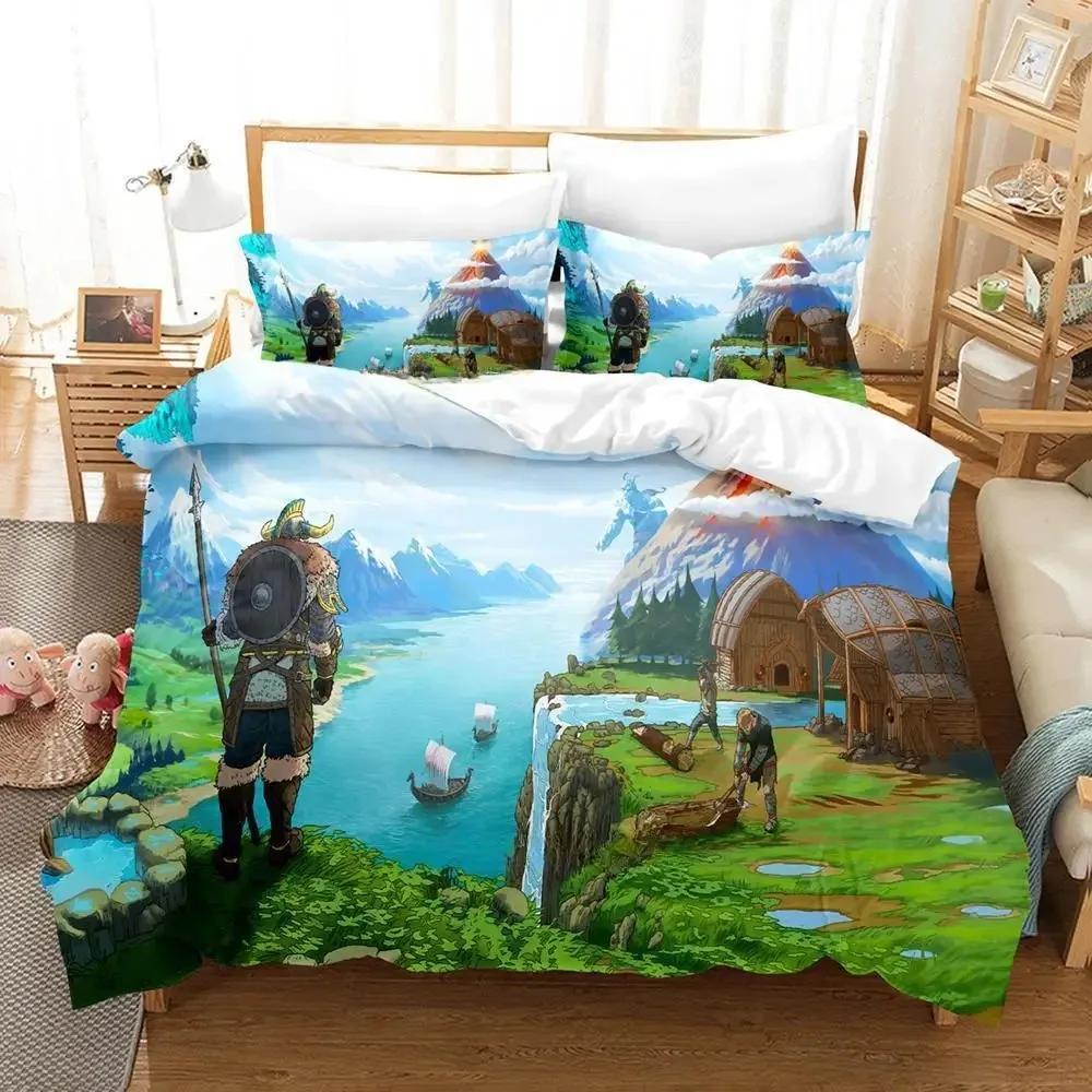 Tribes of Midgard Beding Set Single Twin Ful Quen King-Sized Dimensionsd Dimensions Bed Linen Set Adult People Kid Bedrom Duvet cover Sets 3D Game Bed