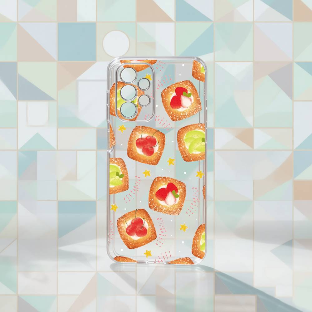 Cute Cake Phone Case For Samsung S25,S24,S21,S22,S23,S30,Ultra,S20,Plus,Fe Transparent Cover