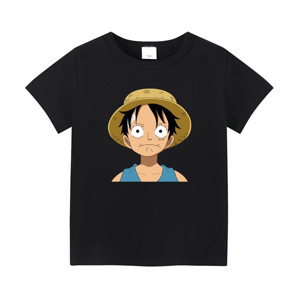 2026 Summer Hot Style Harajuku Anime Crew Neck Loose Casual Parent-Child Short Sleeve Top One Piece Luffy Cool Unisex T-Shirt