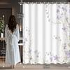 1pcs Hand Painted Fresh Purple Floral Romantic Vine Print Shower Curtain Bathroom Shower Curtain Tapestry Wall Decor Tapestry