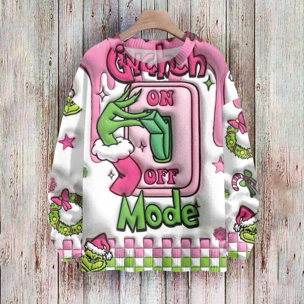 Vánoční móda Pánské Dámské tričko Zelený monster potisk O-výstřih Pulovr Top Ležérní Outdoorová mikina Dětská trička Top Oblečení