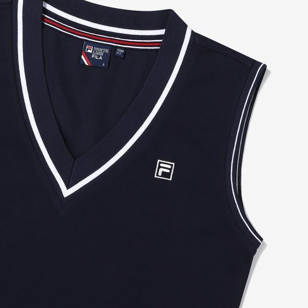 Fila Cotton Blend Pique V Neck Vest Dress