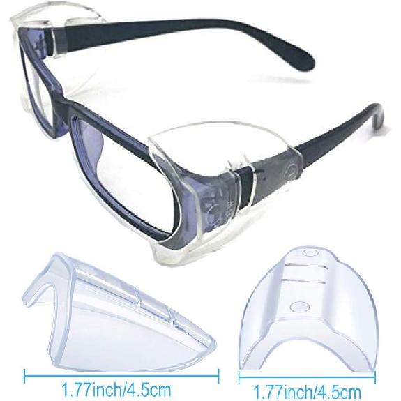 10 Pairs Safety Glasses, Flexible Anti-Slip Side Shields, Fits Medium To Large Eyeglasses with Clear Lenses