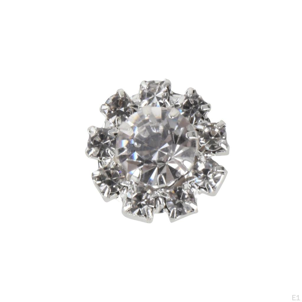 10 Pieces Rhinestone Flower Flatback Flatbacks crafts 16mm Silver