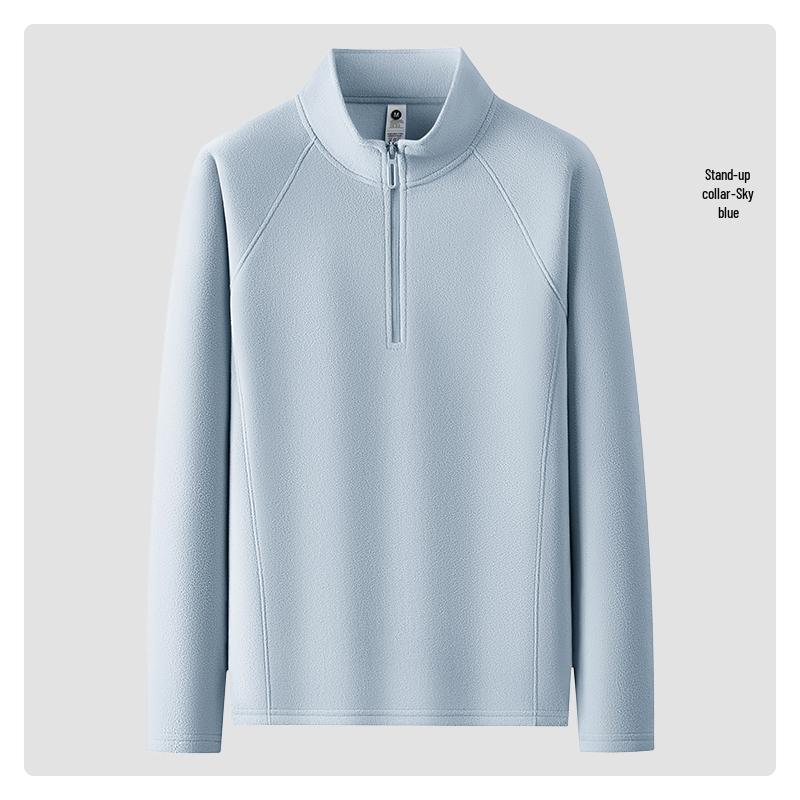 Men s Winter Fleece Zipper Stand Collar Sports Hoodie - Stylish Casual Workwear M: 100-115 lbs