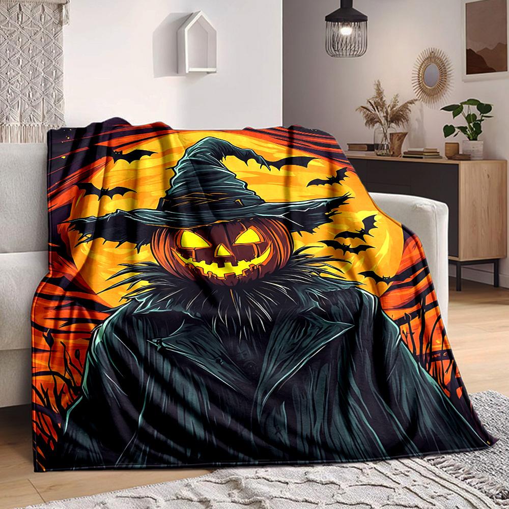 1 Stück Kürbis Hexe Decke Leichte Flanelldecke Überwurfdecke Für Sofa, Bett, Reise, Camping, Wohnzimmer, Büro, Couch, Stuhl Und Bett yy251015