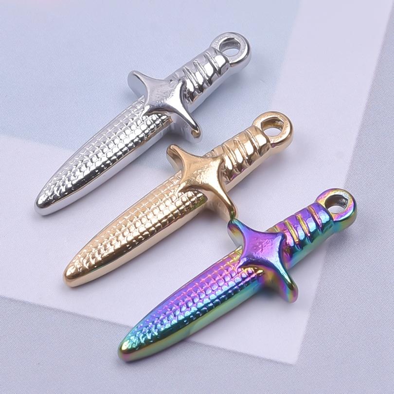 6pcs Metal Tools Pendants Long/Short Sword Charms For Jewelry Making Supplies Moon Wings Punk Charm Handmade Earrings Materials