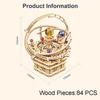 3D Wooden Puzzle DIY Assemble Wooden Model Mechanical Music Box Rotatable Music Box Puzzle
