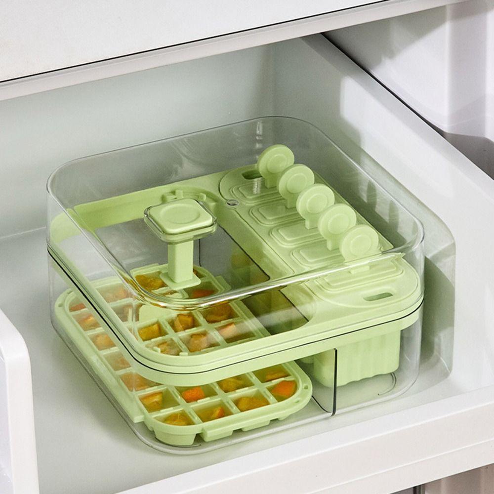 One-Touch Release Press Ice Tray Box Multi-Grid Ice Cream Mold Ice Cube Mold  Home Kitchen Use