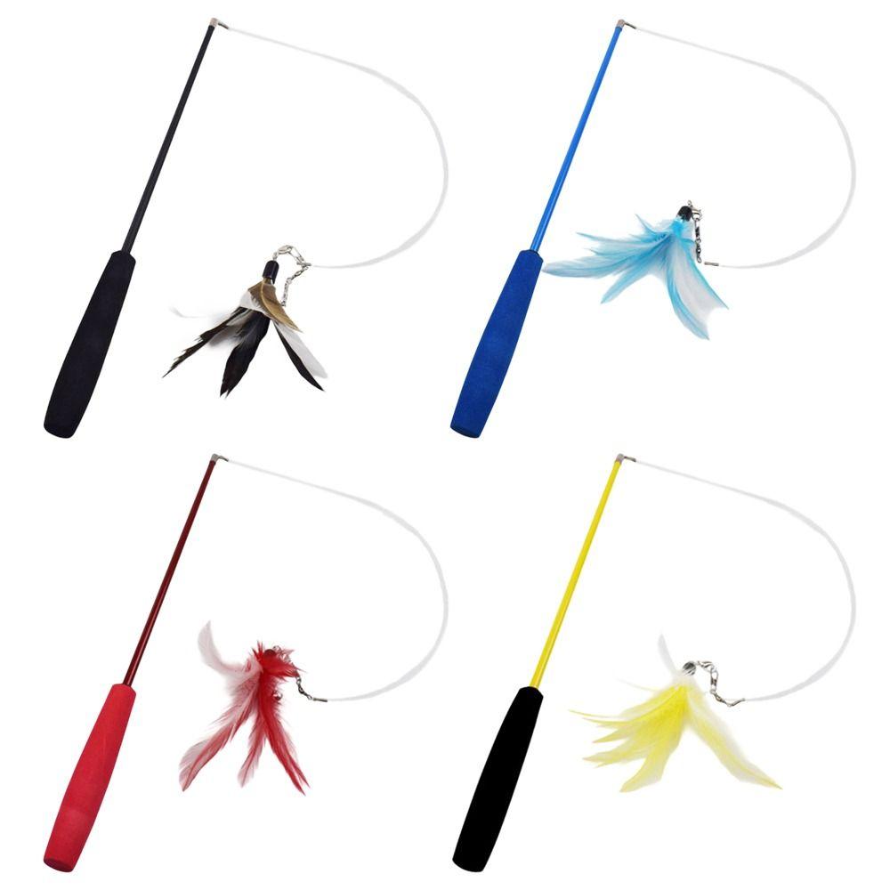 Interactive Cat Teaser Wands 3-section Stick Teaser Durable Catcher Teaser Rod Cat Accesorios