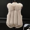 Women's Short Jacket Autumn Winter New Style Spliced Imitation Fox Fur Horse Clip Vest Fashion