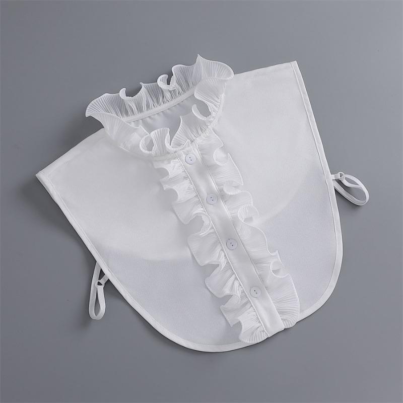 Klassisches Chiffon-Hemd Falscher Kragen für Damenhemd Abnehmbarer Verstellbarer Damenkragen Spitze Kleidung Bluse Falscher Kragen Damen